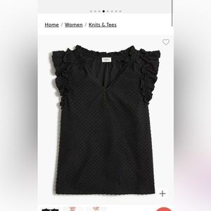 COPY - COPY - J. Crew ruffle sleeve blouse with dots size XL